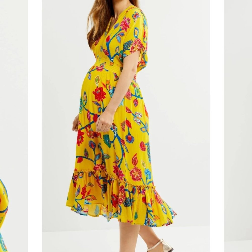 Empire Waist Ruffle Maternity Dress